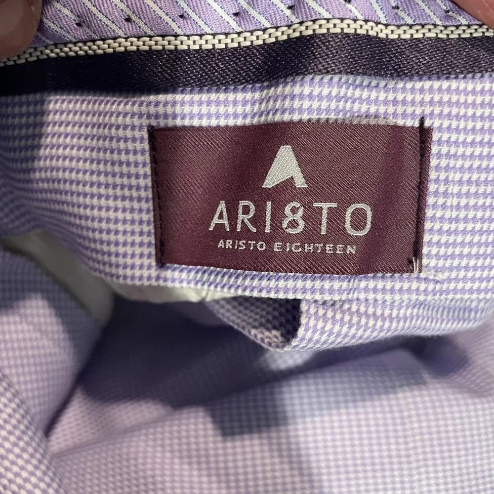 Aristo Eighteen Mens Brown/White Stirling Pinstripe Alberdeen Dress Pant 38/35